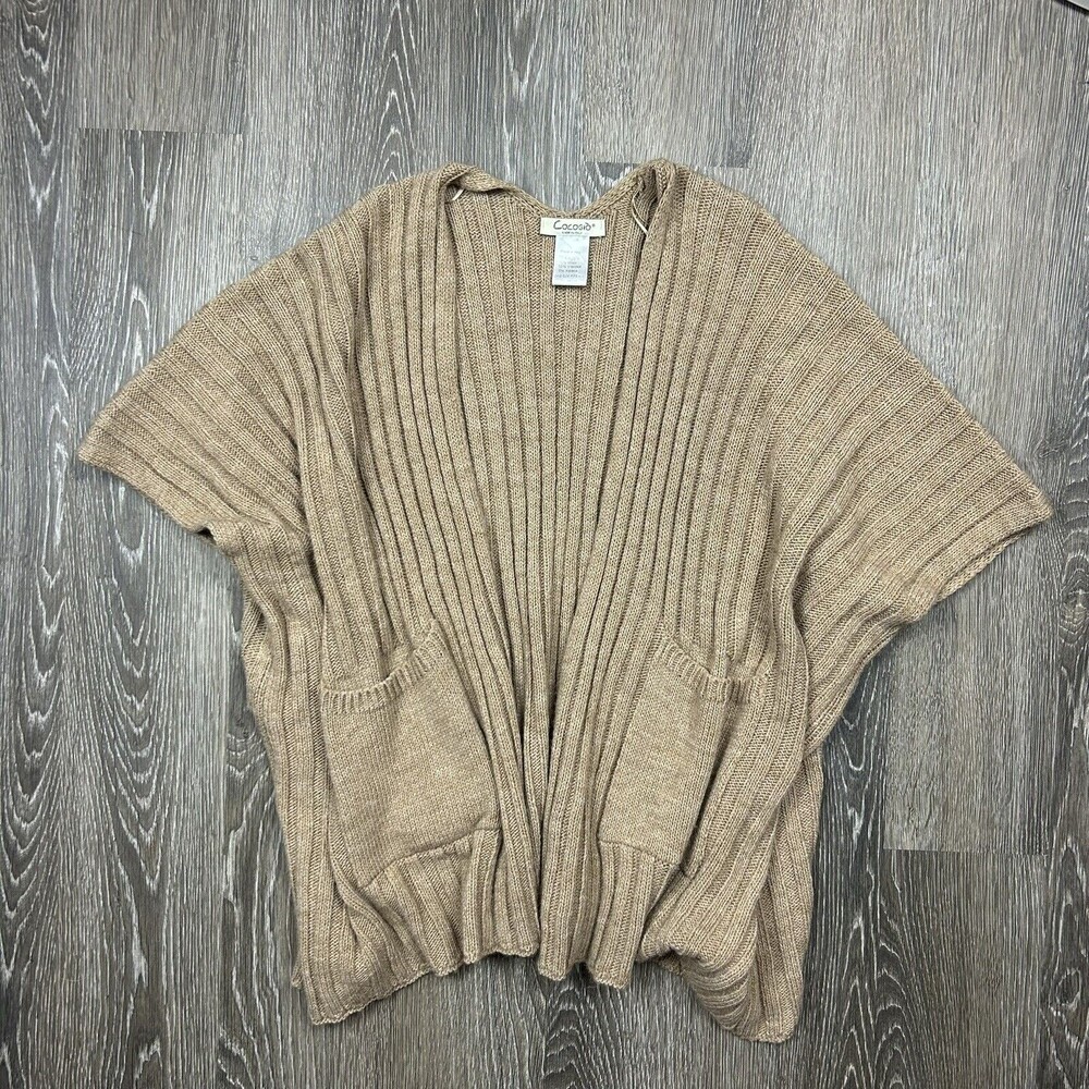 Cocogio Wool Alpaca Italian Open Front Slouchy Cardigan Cape OSFA EUC